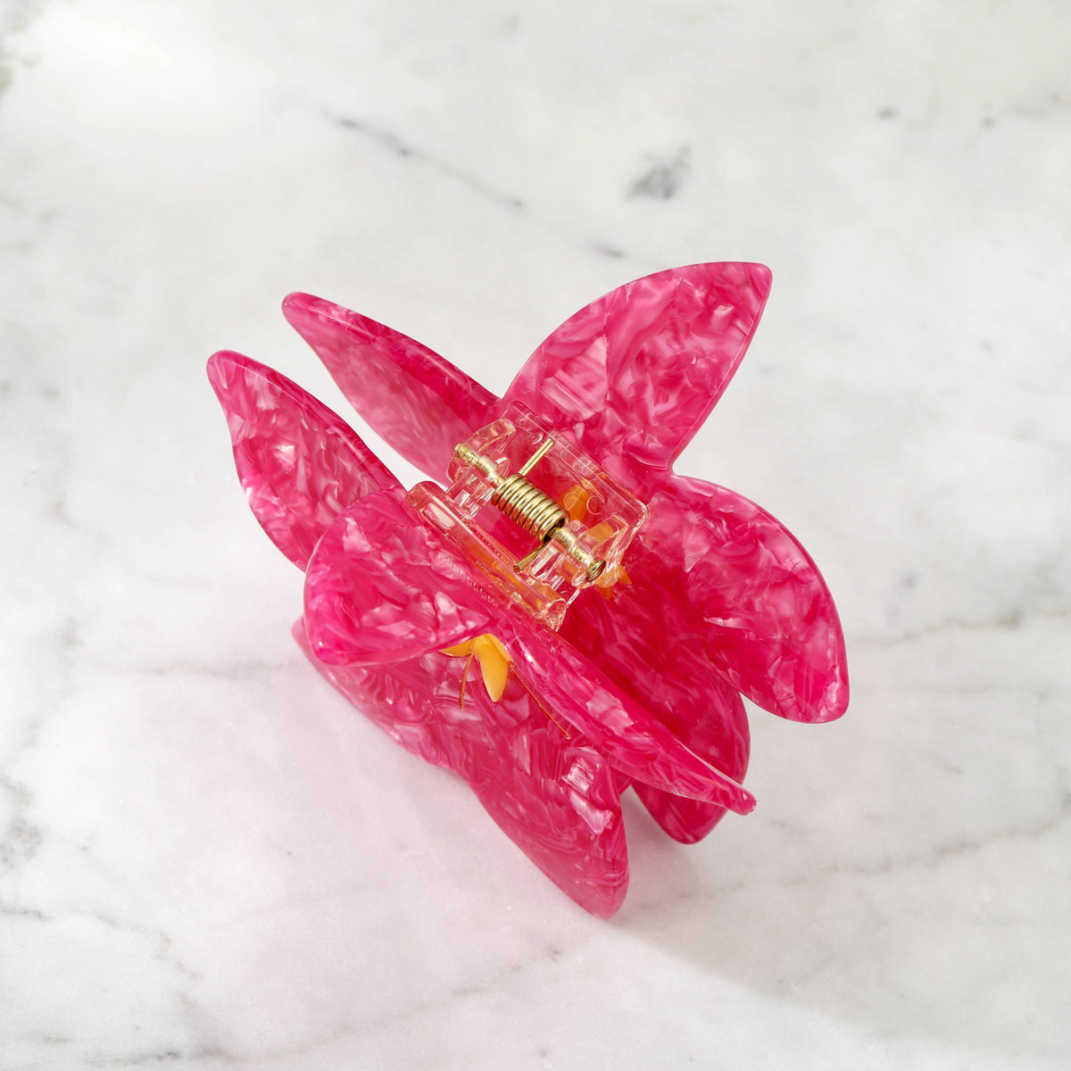 Eco-Friendly Plumeria Frangipani Flower Hair Clip Claw, Pink