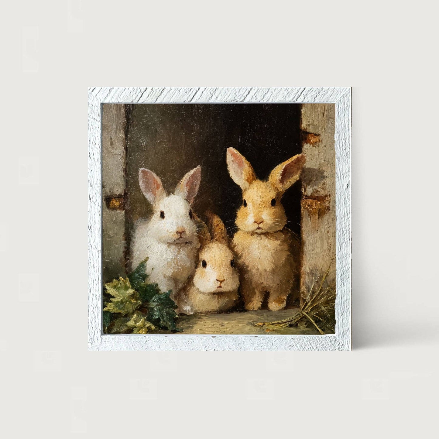 Three Rabbits in Doorway
