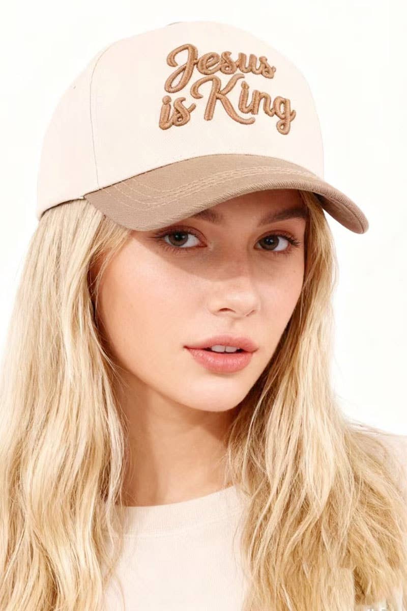 Jesus Is King Two Tone Cotton Cap