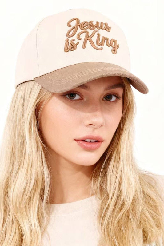 Jesus Is King Two Tone Cotton Cap