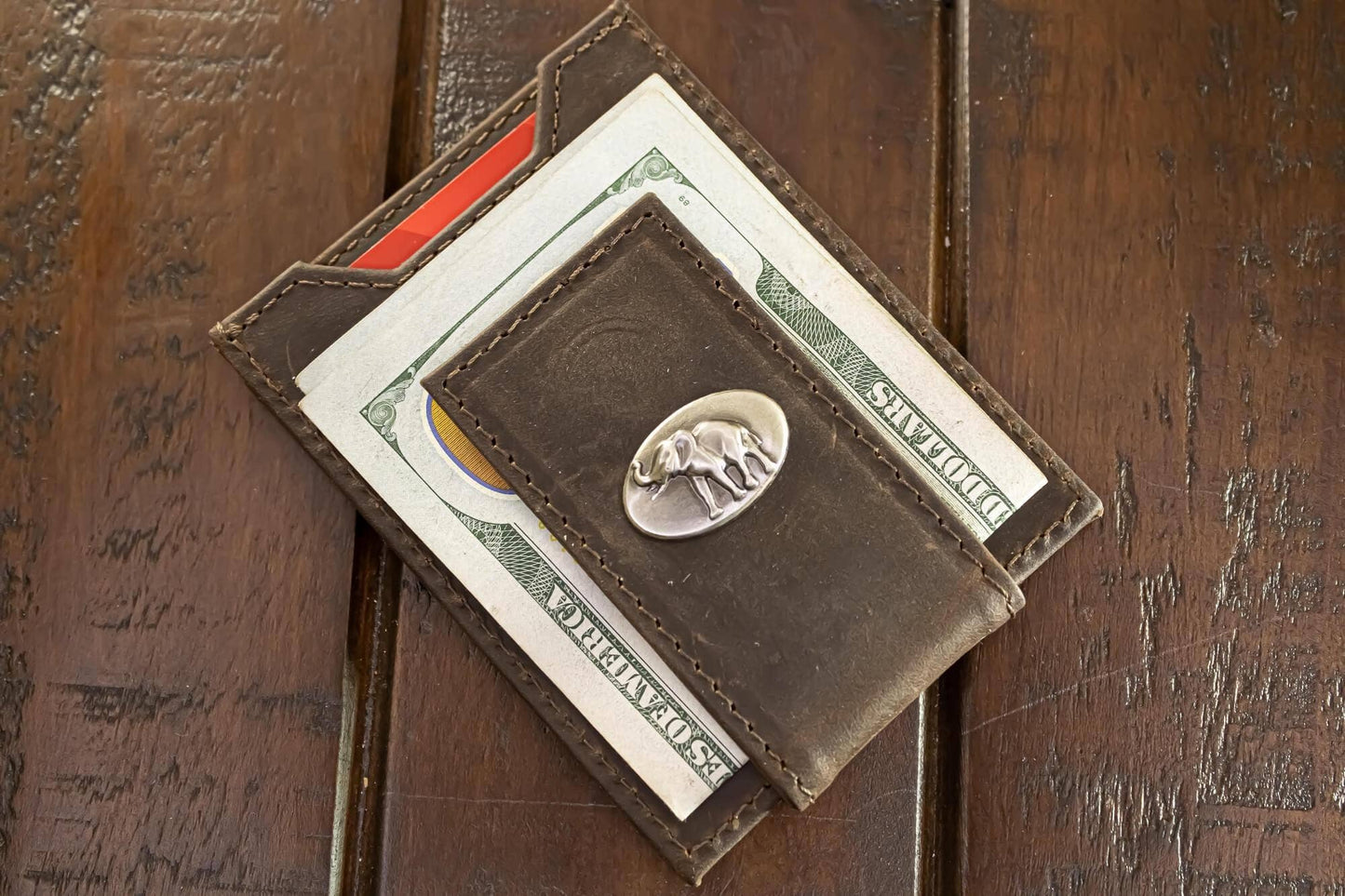 Alabama Crimson Tide  Magnetic Front Pocket Leather Wallet.