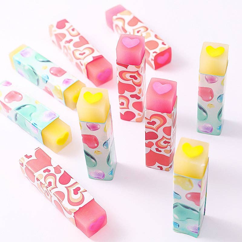 Novelty Heart Dinosaur Erasers For Pencil Correction