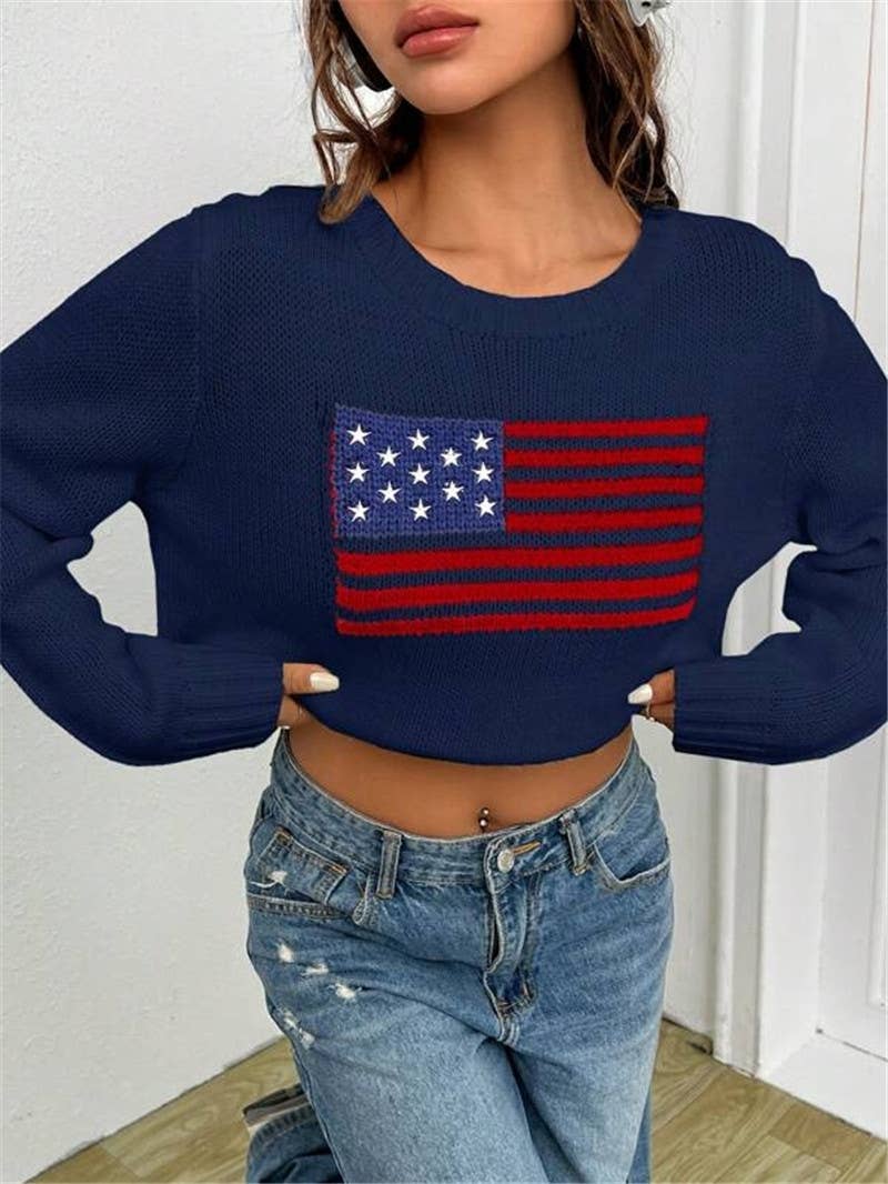 American Flag Knit Sweater