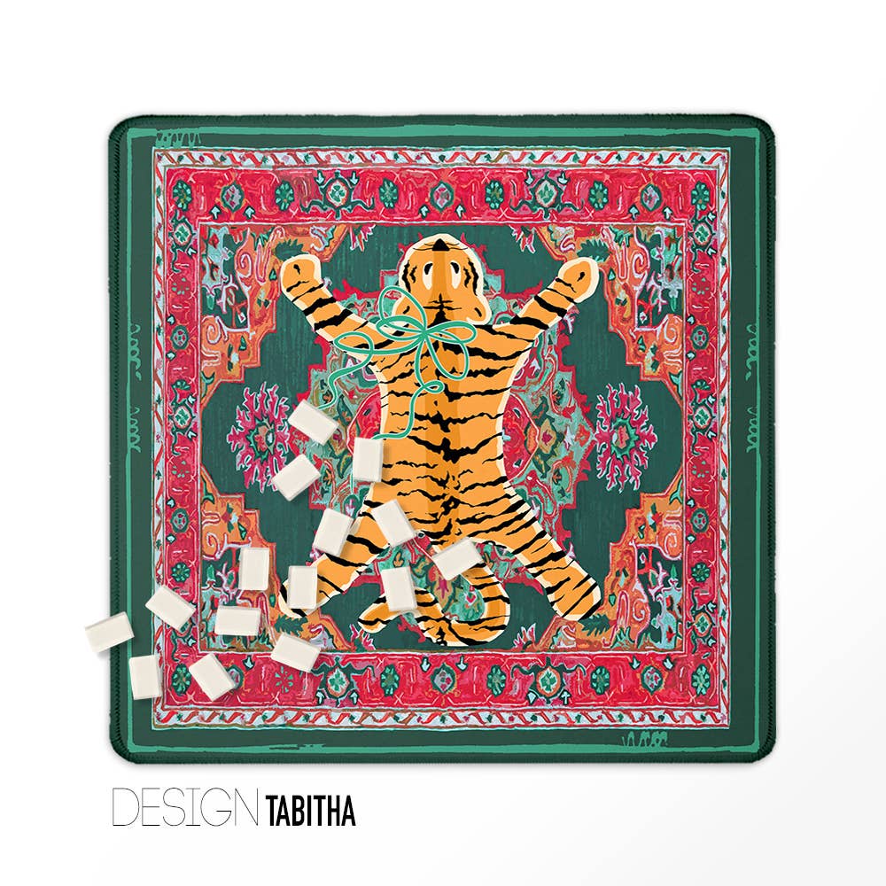 Mahjong Mat, Neoprene, Preppy,Chinoiserie, Boutique Monogram