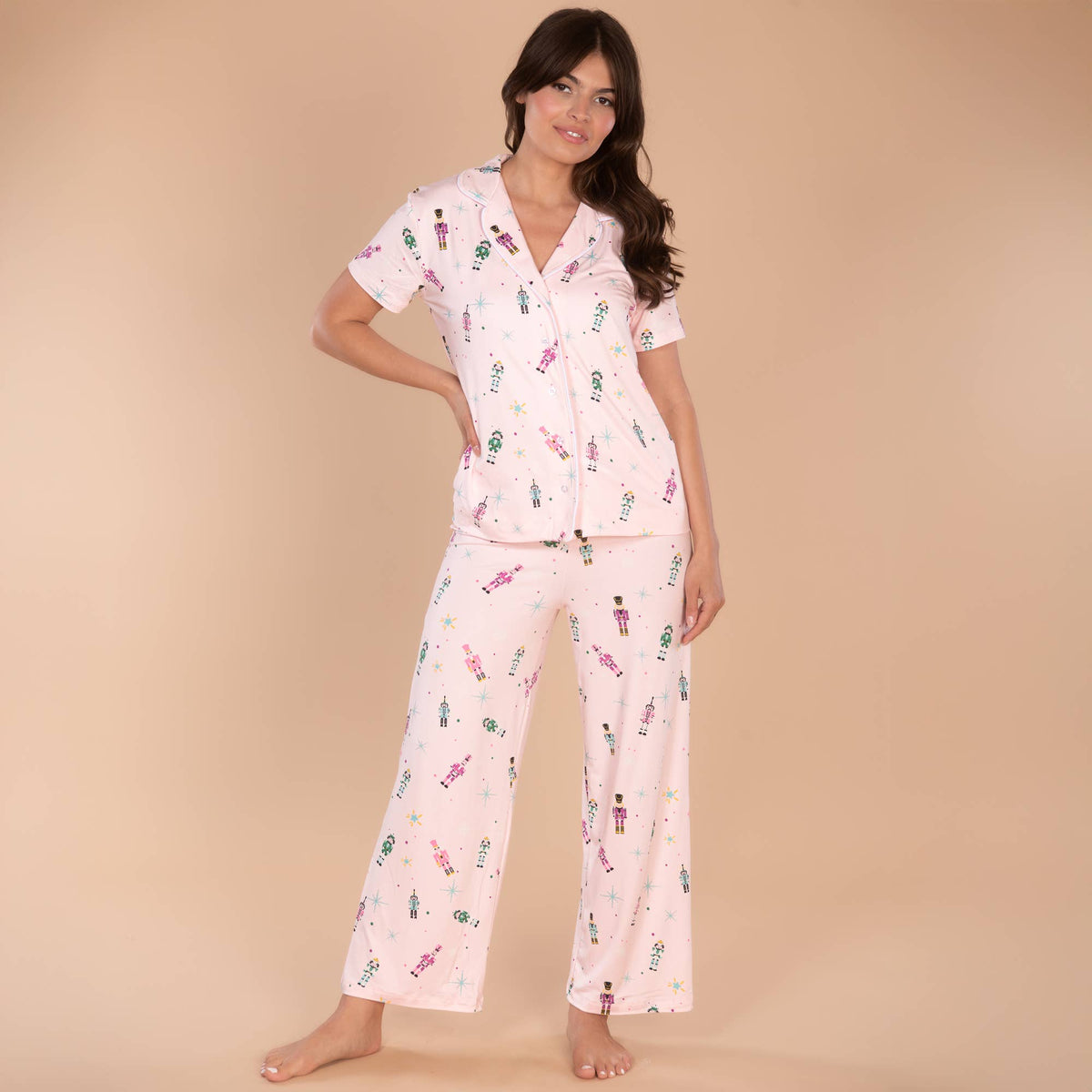 Nutcracker Parade Pajama Pants | Pink Christmas PJ Bottoms