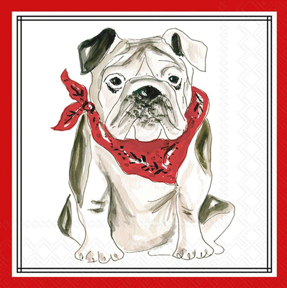 Paper Cocktail Napkins 20 Ct Red Bulldog
