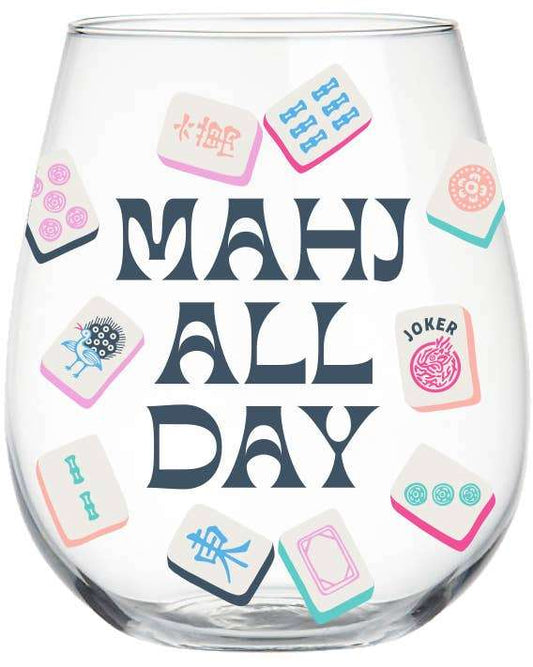 Mahj All Day Stemless Wine Glass