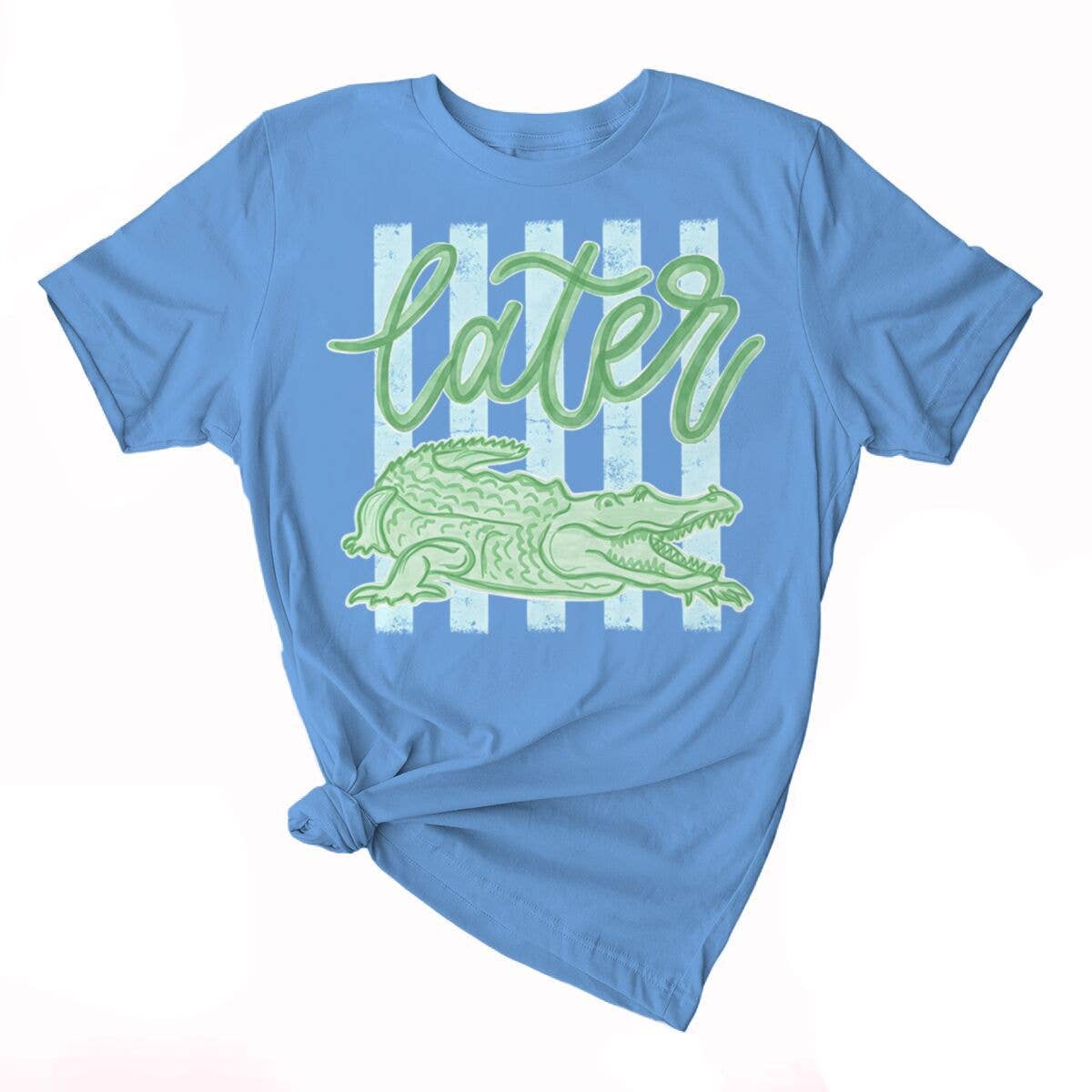 Stripe Later Gator Alligator Graphic Tee Cotton Shirt