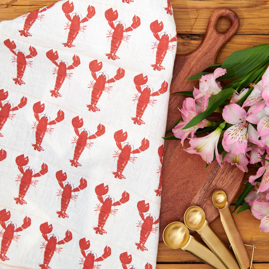 Lobsters Linen Kitchen Towel
