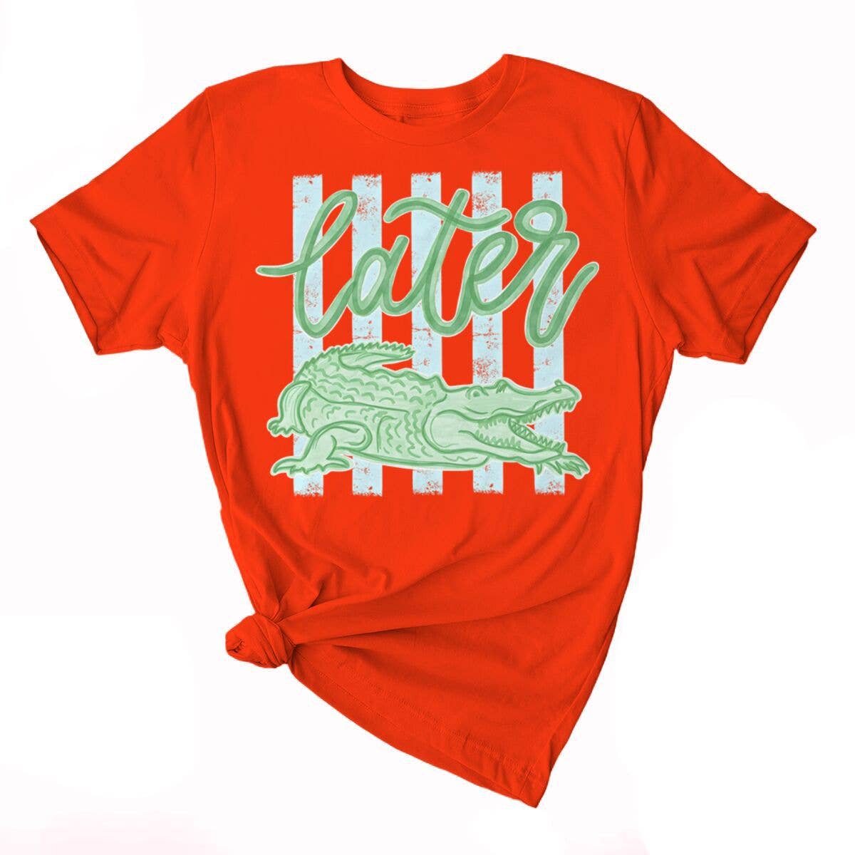 Stripe Later Gator Alligator Graphic Tee Cotton Shirt
