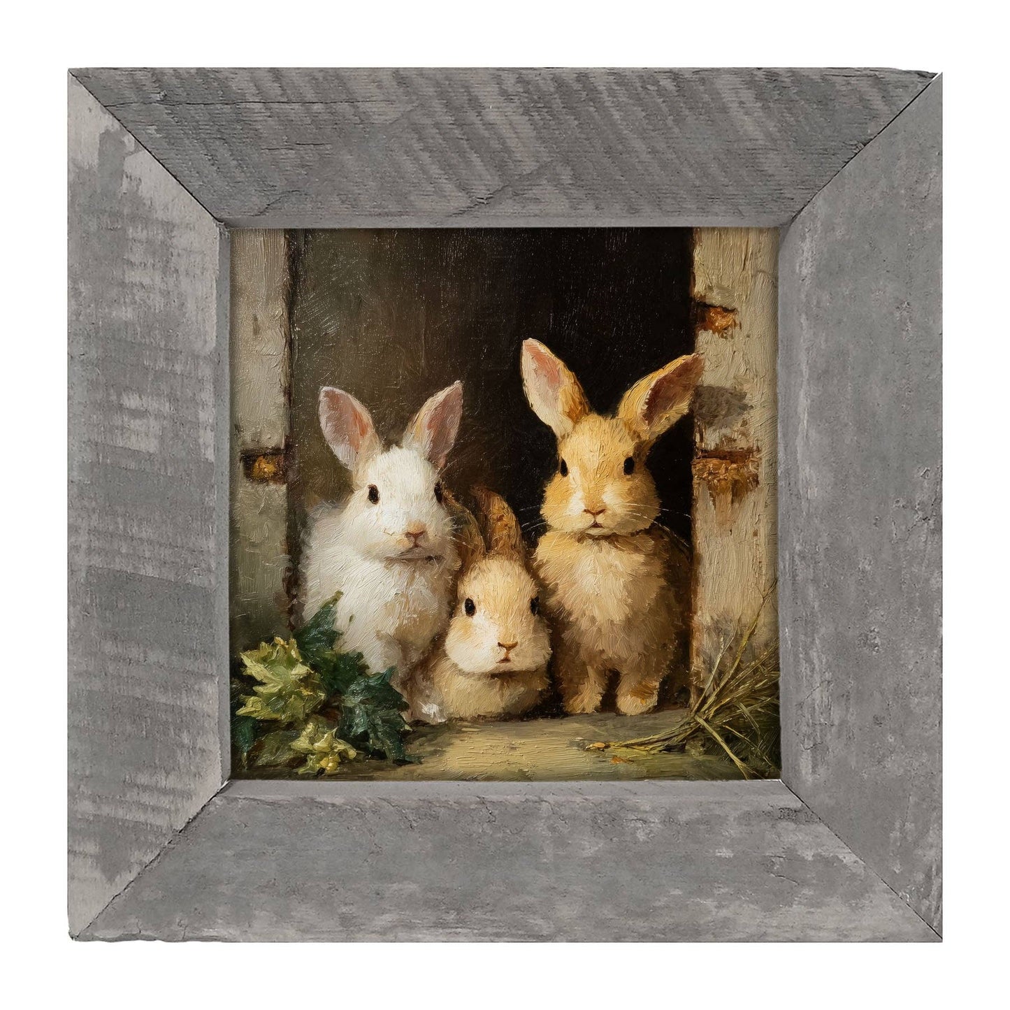 Three Rabbits in Doorway