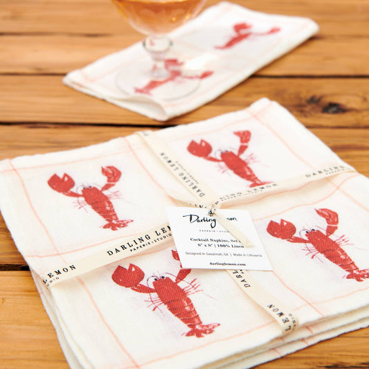 Lobsters Cocktail Napkins Set of 4