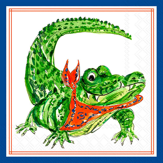 Paper Cocktail Napkins 20 Ct Orange Alligator