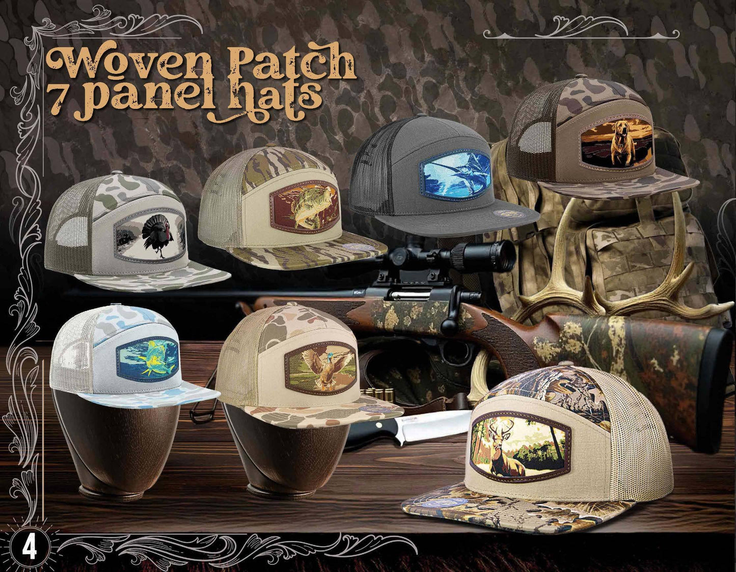 Marlin Woven Patch Old School Camo Hat.