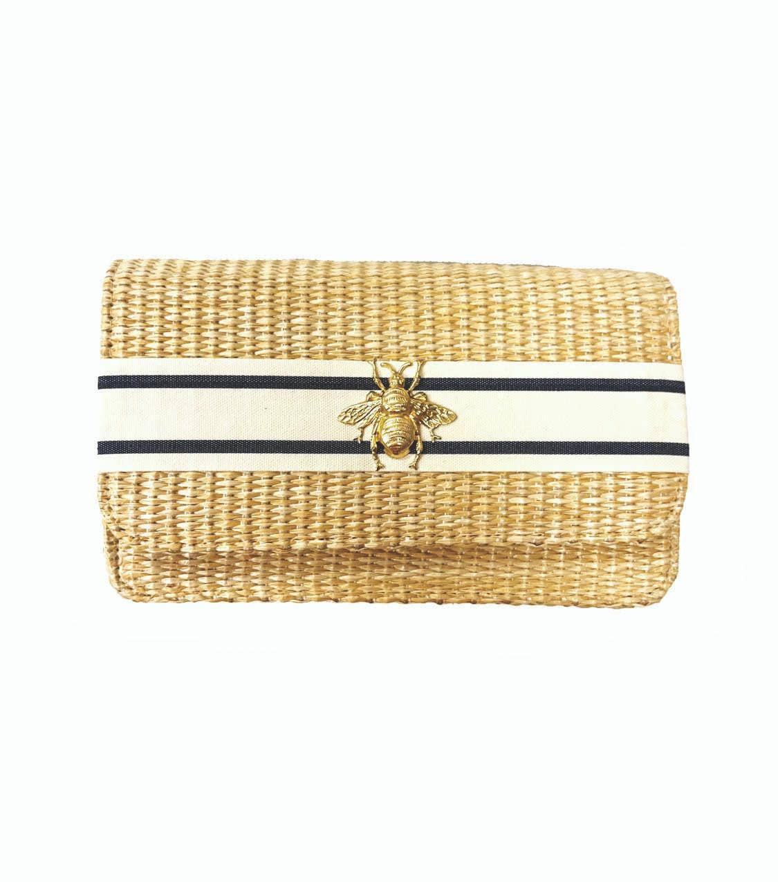 Ruby Straw  -  Denim Stripe Band