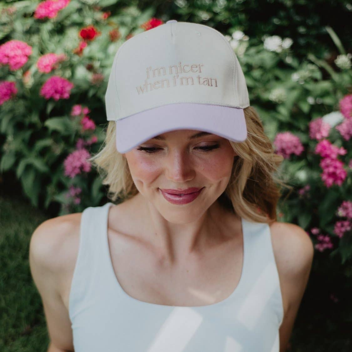 I'm Nicer When I'm Tan Two-Toned Vintage Hat