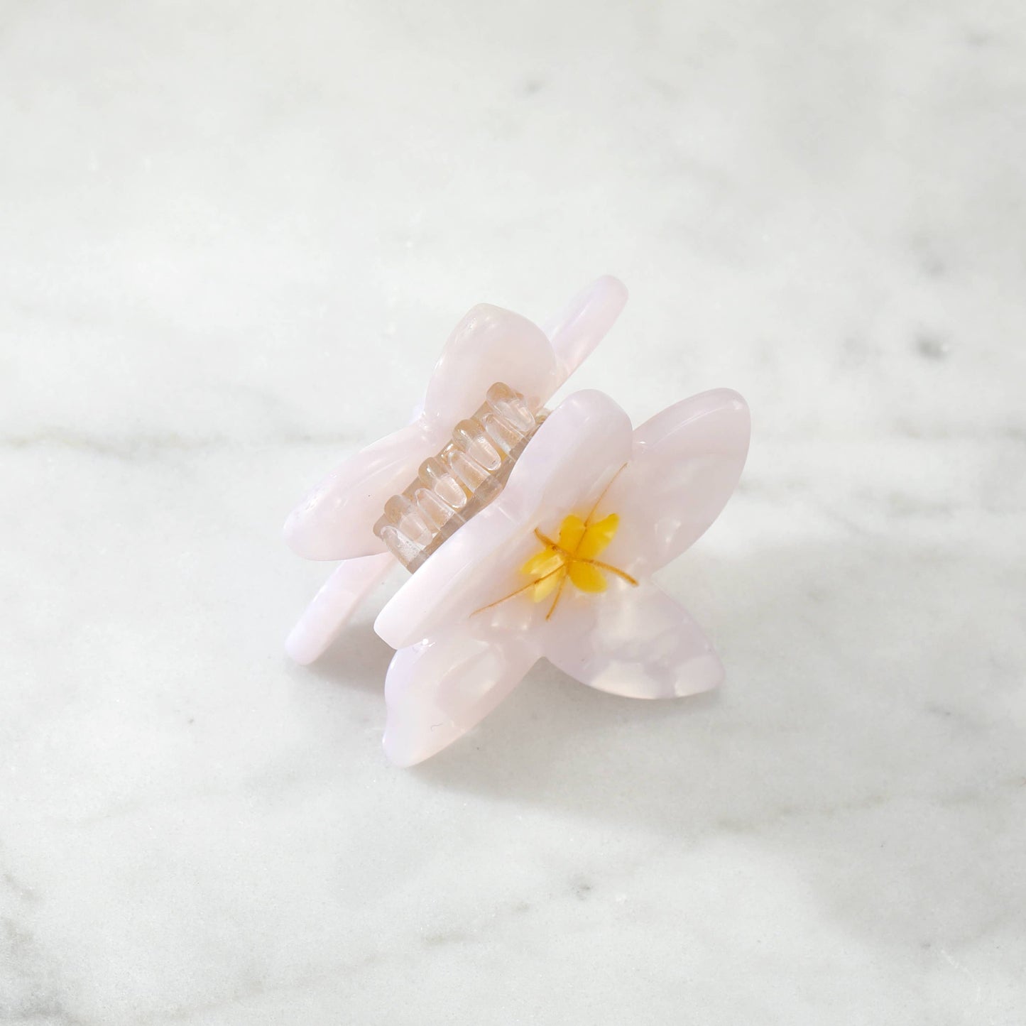 Eco-Friendly Plumeria Frangipani Hair Clip Claw, White