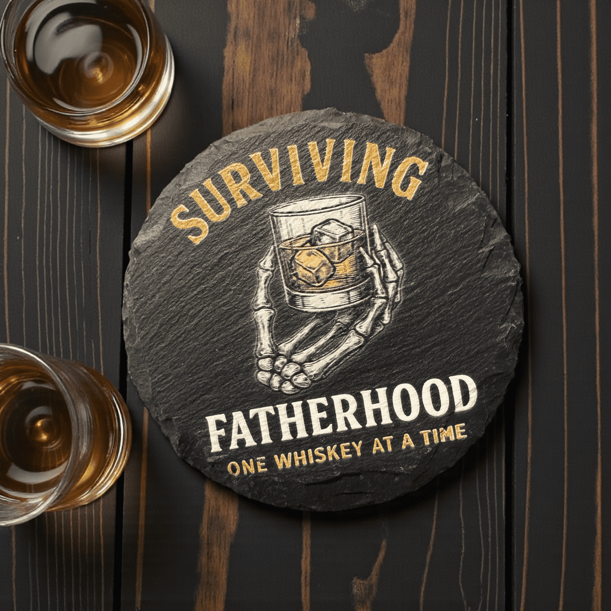 Surviving Fatherhood Slate Coaster