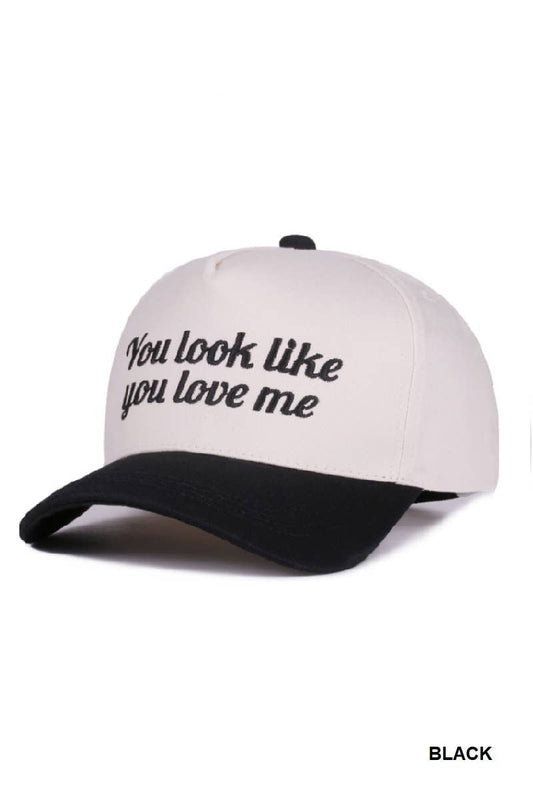 You Look Like You Love Me Two Tone Canvas Cotton Cap