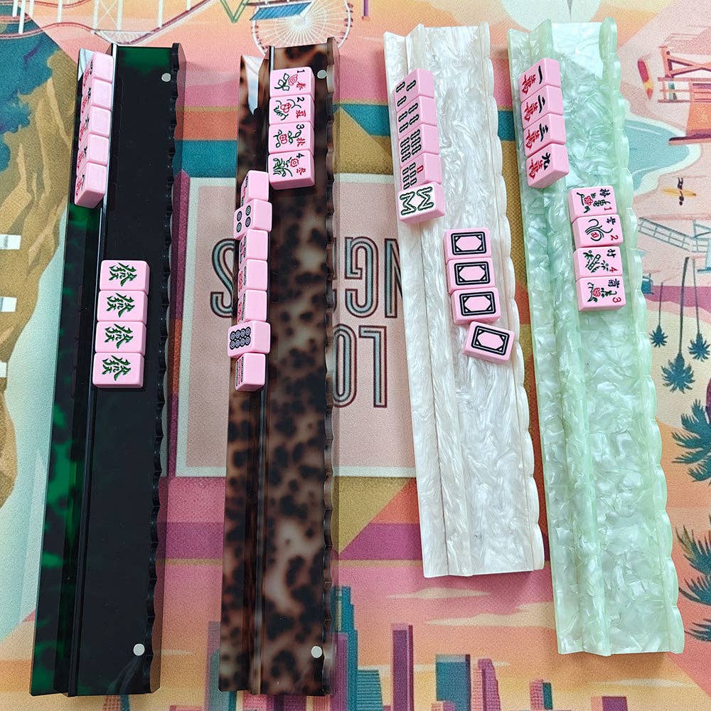American Mahjong Racks Set–20" Acrylic Tile Racks & Pushers