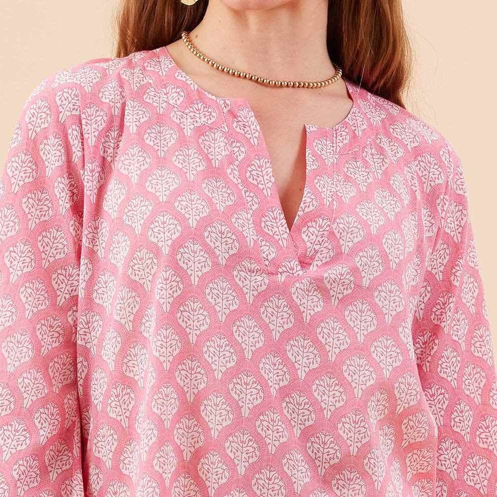 Fifer Pink Cotton Kurta Tunic