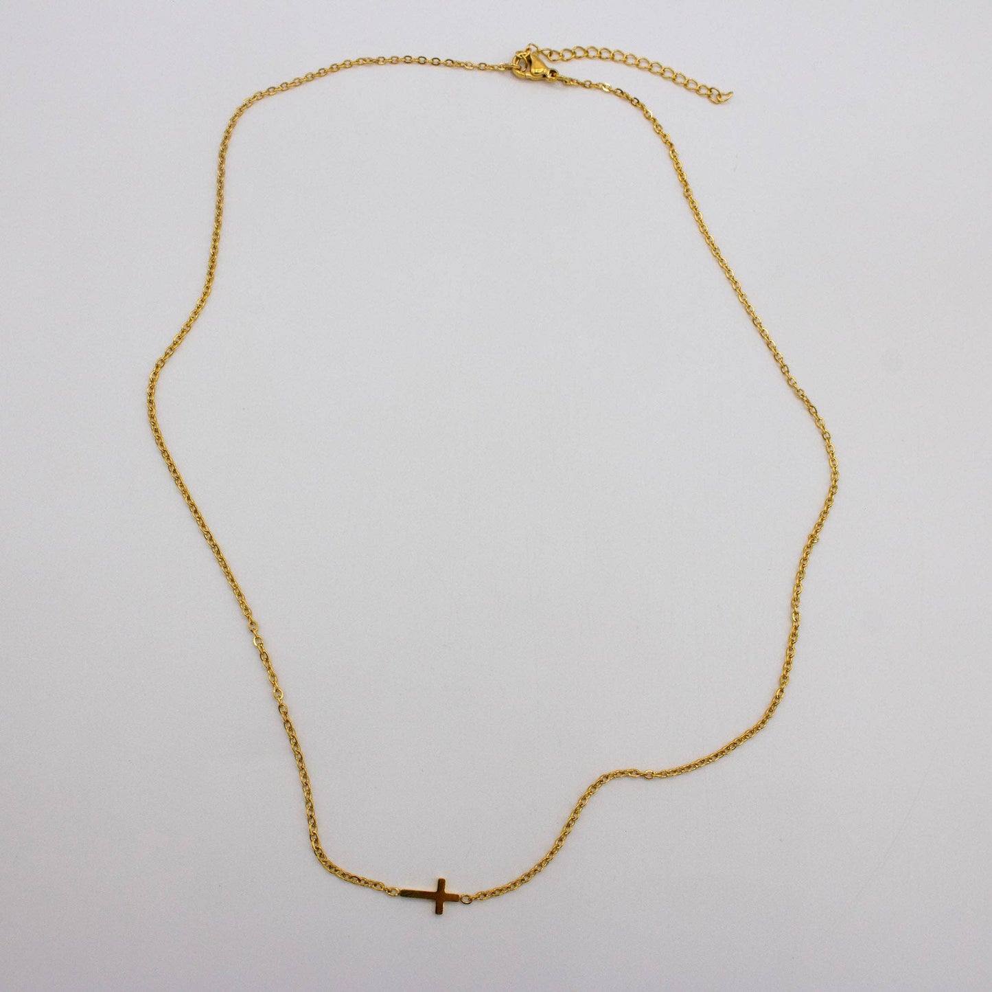 Thin Cross Necklace- In Line