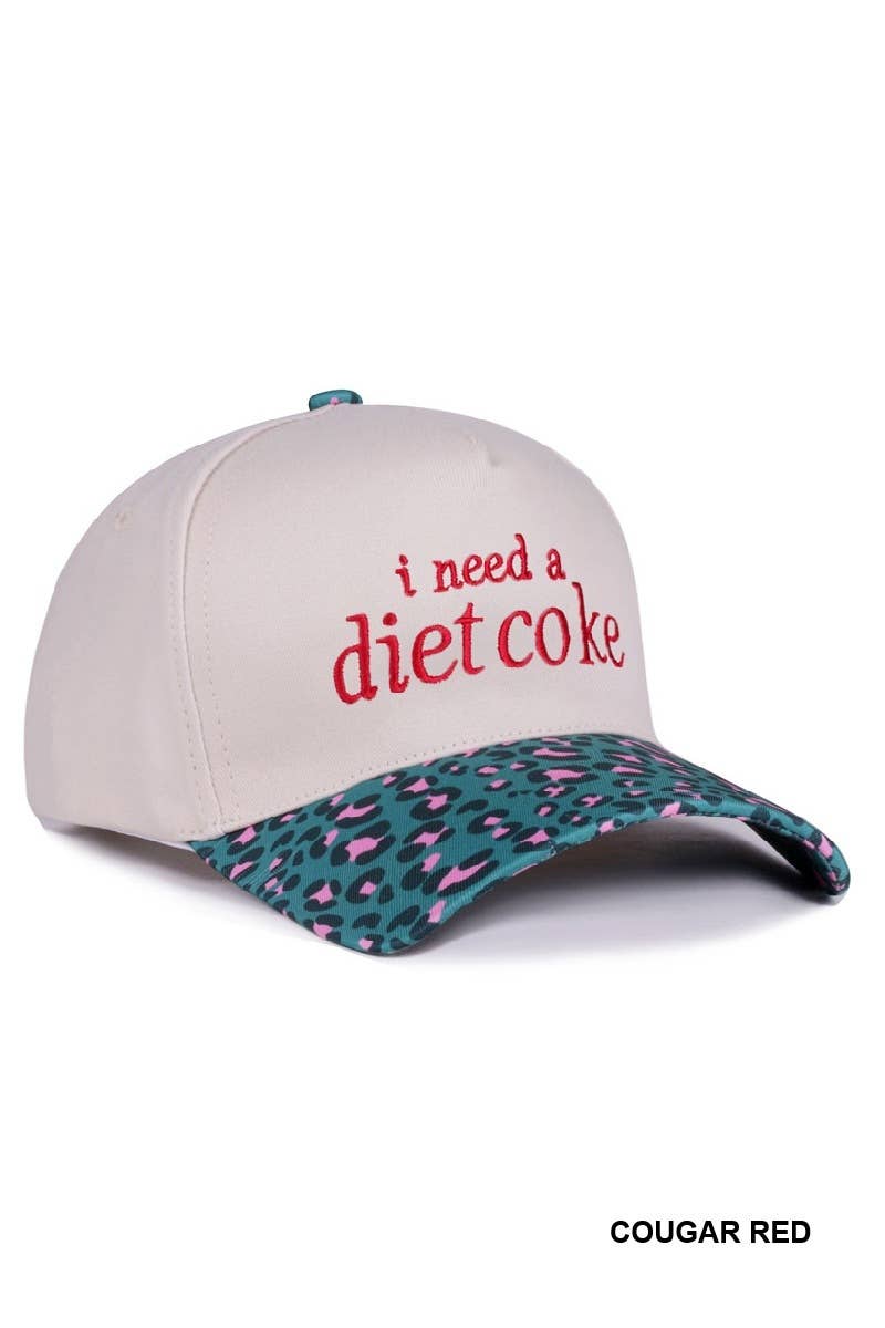 I Need A Diet Coke Two Tone Canvas Cotton Cap