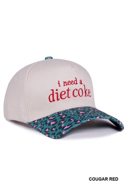 I Need A Diet Coke Two Tone Canvas Cotton Cap