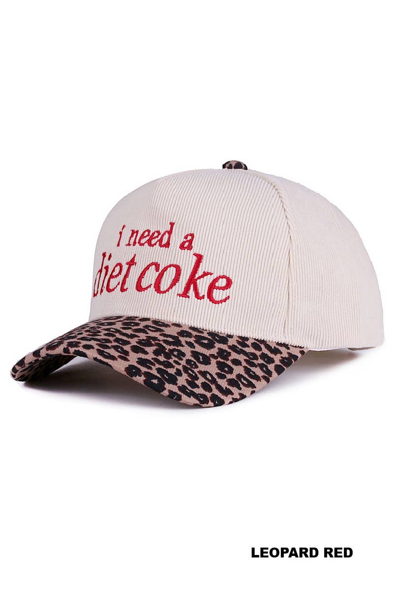 I Need A Diet Coke Two Tone Lettering Trucker Hat Cotton Cap