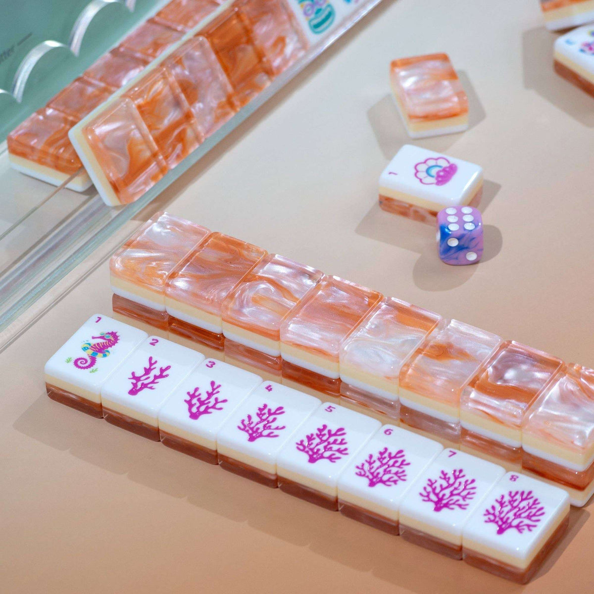 Palm Beach Mahjong Set - Coral Glow