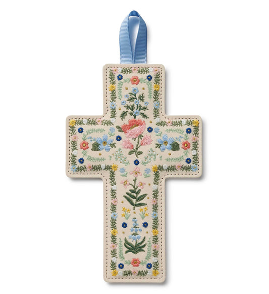 Rosette Embroidered Easter Cross