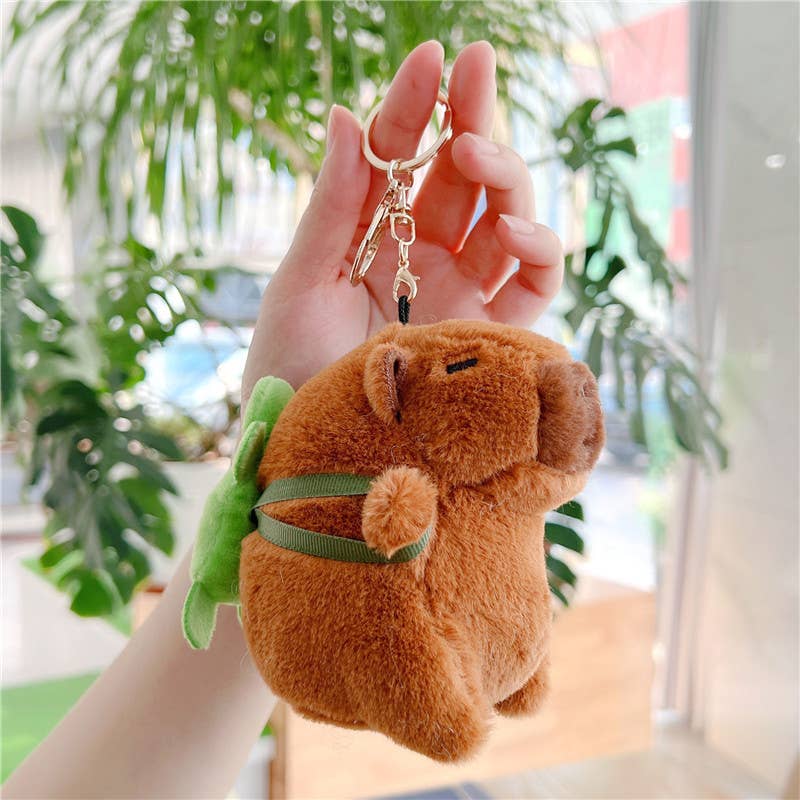 Cute Capybara Plush Keychain Bag Charm