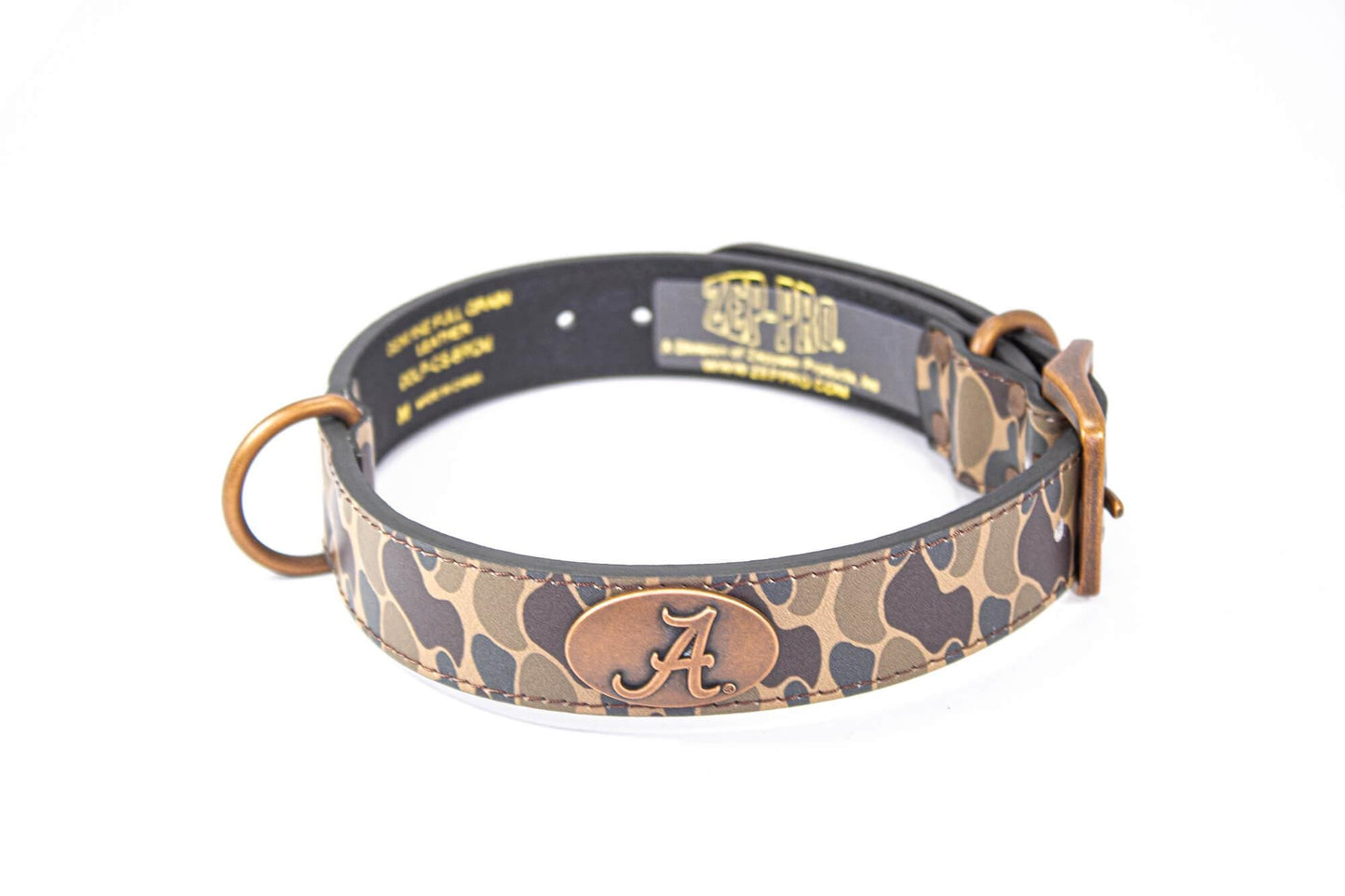 Alabama Crimson Tide Old School Camo Leather Dog Collar