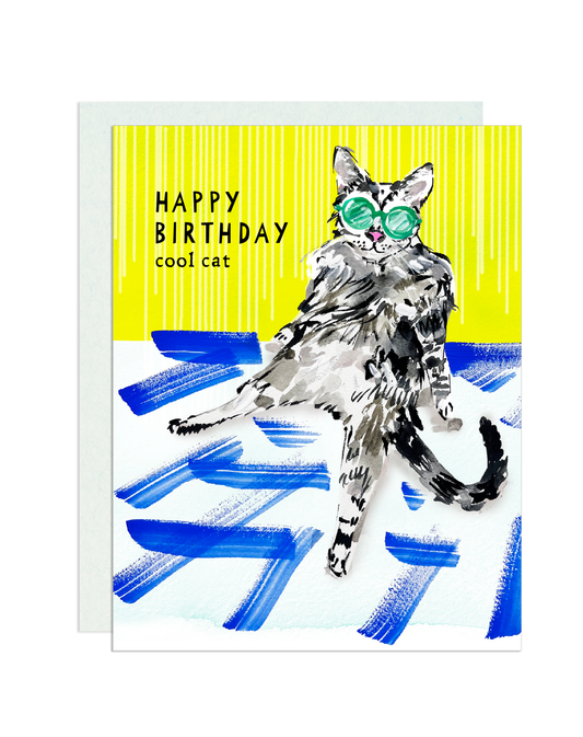 Cool Cat, B-day Greeting Card