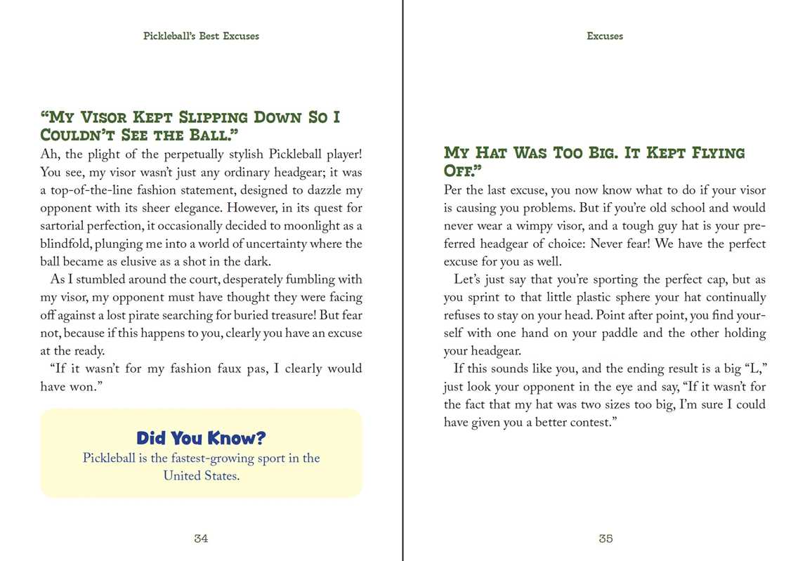 Pickleball's Best Excuses by Joshua Shifrin