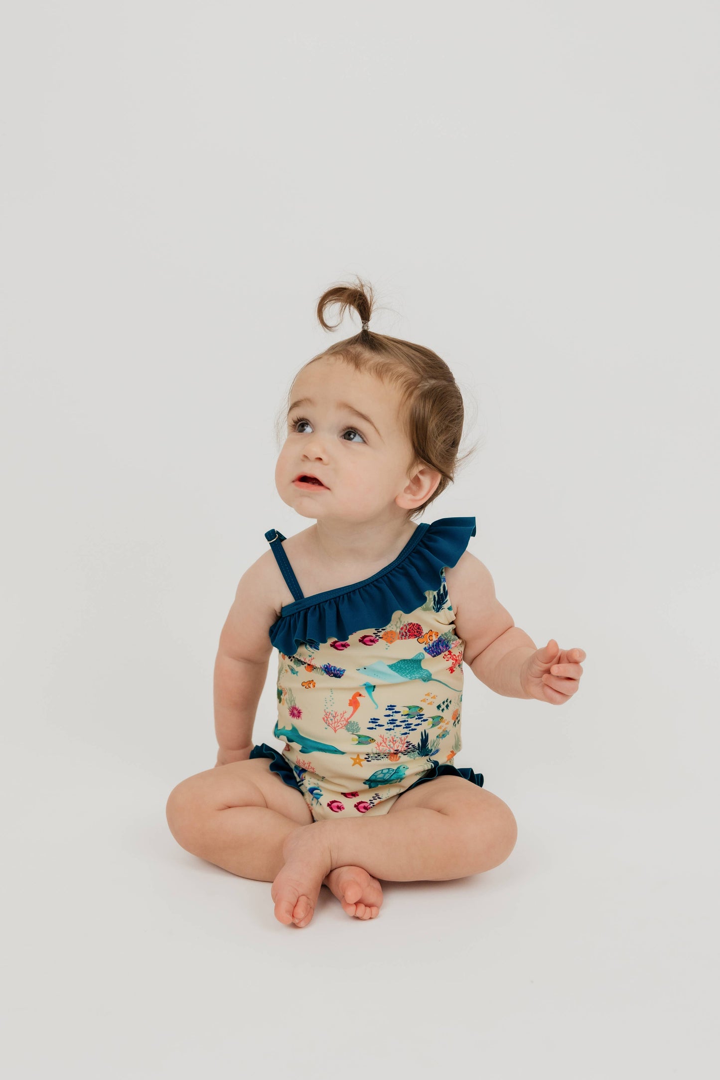 Coral Reef Ruffle Leg One Piece Girls Swimsuit