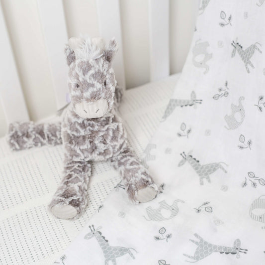 Lulujo XL Cotton Swaddle - Zoo Animals