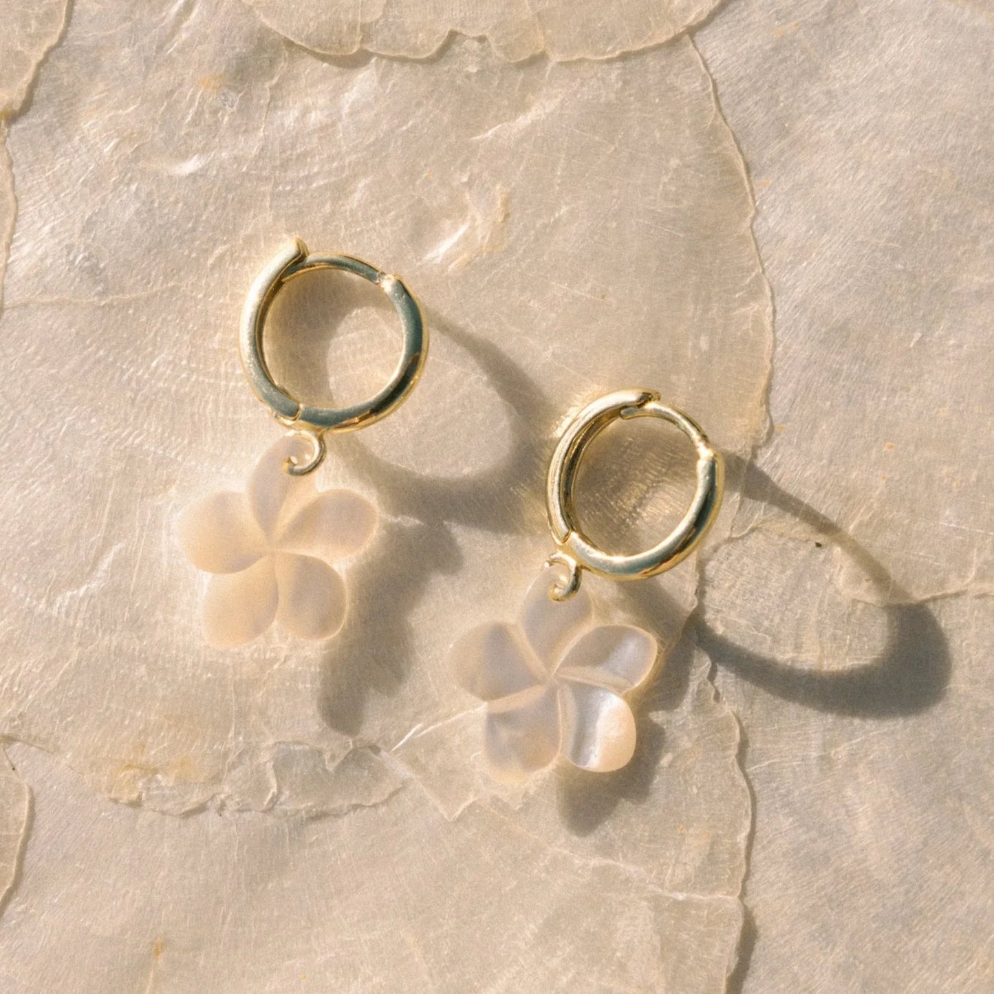 Plumeria Baby Hoop Earrings