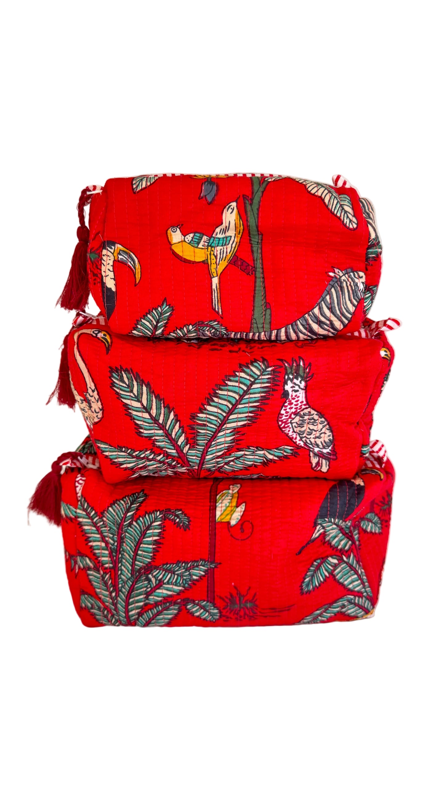 The Roots Handmade Cosmetic Bags - 3 - Piece Sets- Various Patterns