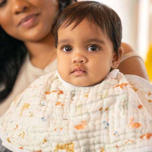 Aden + Anais Burby Bib Sage Woodland