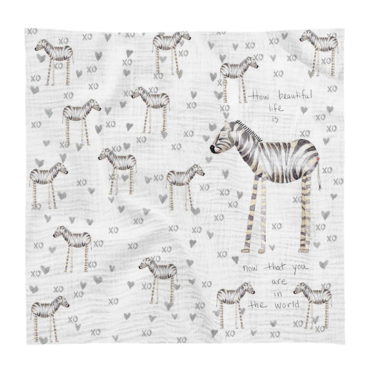 French Graffiti Baby Zebra Swaddle