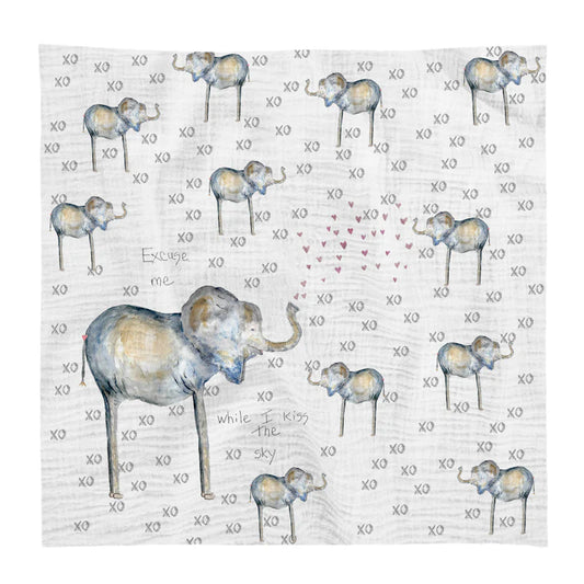 French Graffiti Baby Elephant Swaddle