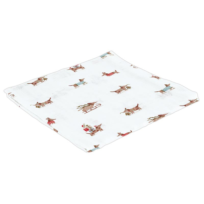 Stephan Baby Holiday Dog Swaddle Rattle Set