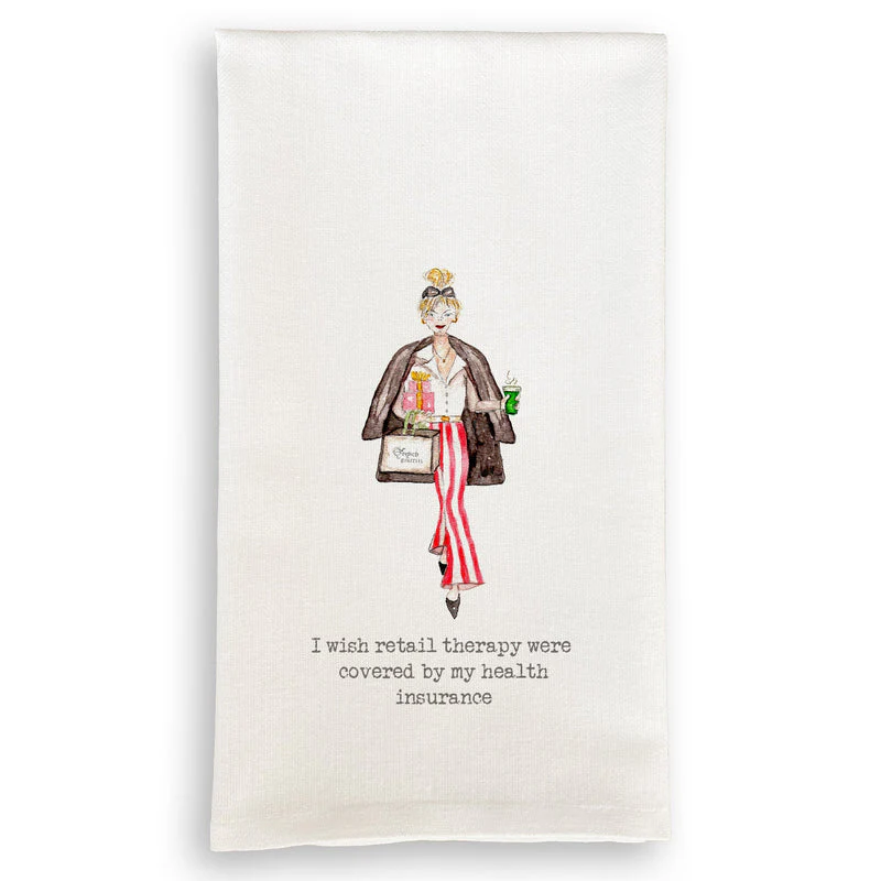 French Graffiti Retail Therapy Dish Towel