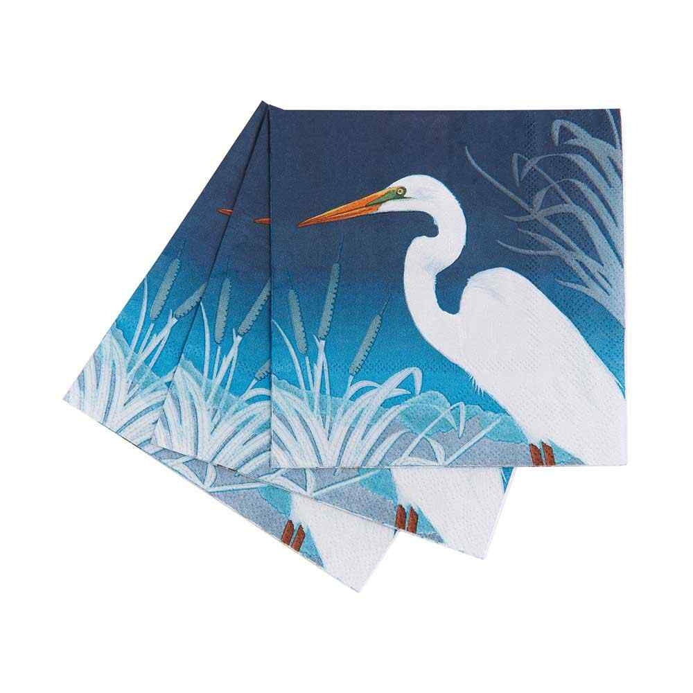 Night Egret Paper Cocktail Napkins