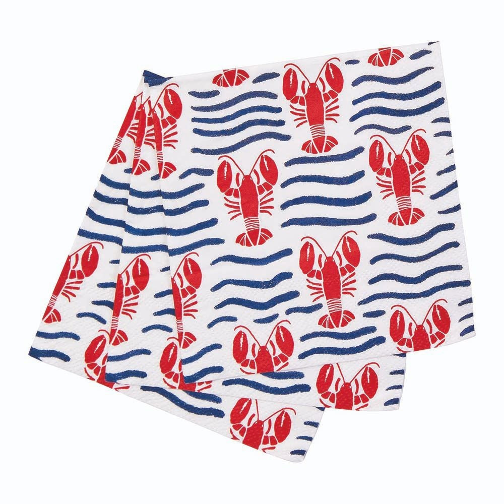 Lobster Waves Paper Cocktail Napkins