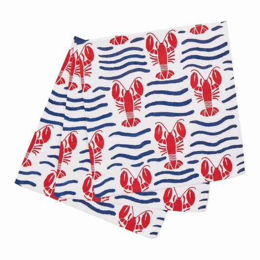 Lobster Waves Paper Cocktail Napkins