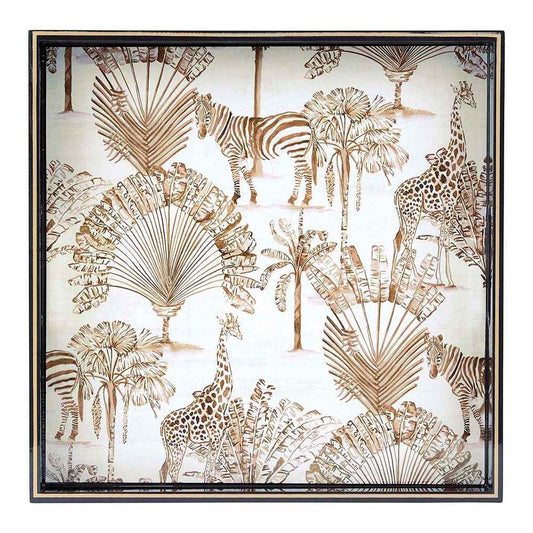Safari Animals Square Lacquer Serving Tray