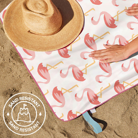 Flamingo Pink Reversible Eco Beach Towel