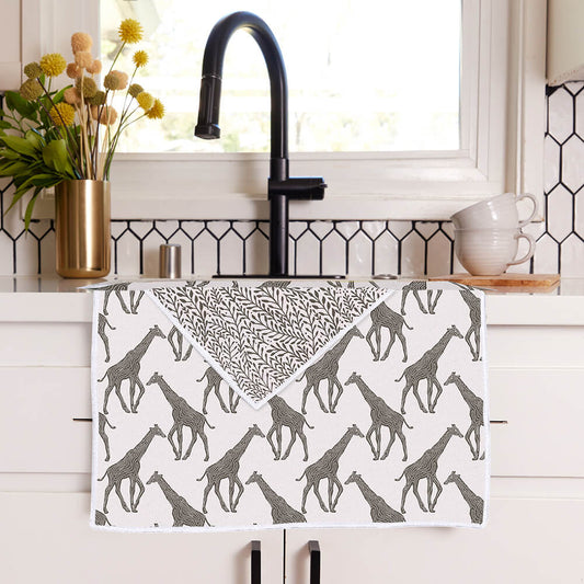 Giraffe Tan Eco Kitchen Tea Towel
